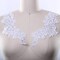 1 Pair White Beaded Lace Appliques Bridal Wedding Dress Embellishments with Sequins & Pearls